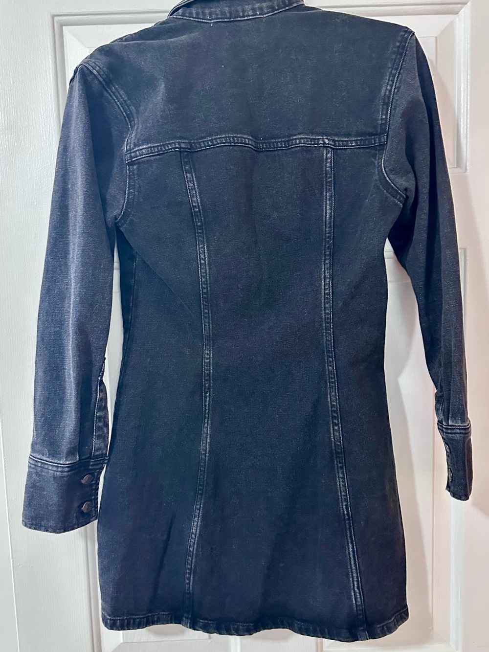 NWT Abercrombie & Fitch Black Denim Button Front Jacket (Size Small Petite) - Picture 5 of 6